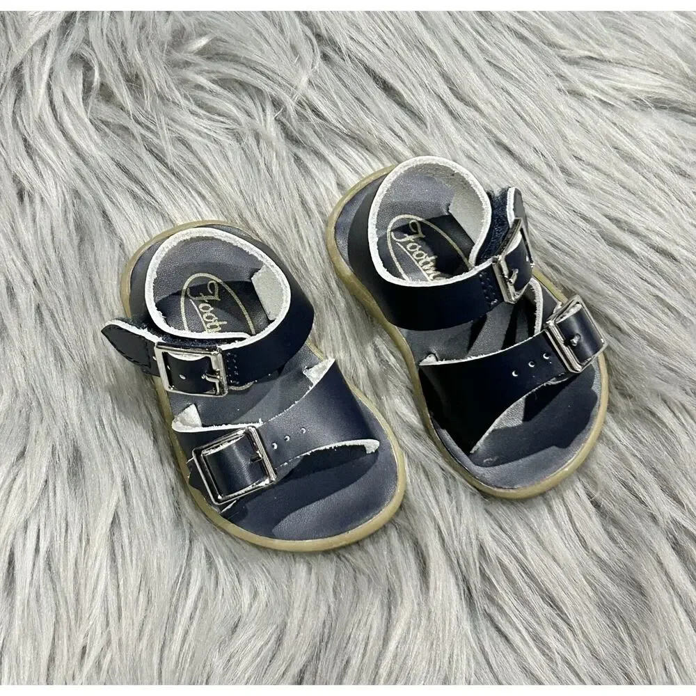 Footmates Infant Navy Tide Sandals‎ Size 2 (MSRP $45.99)